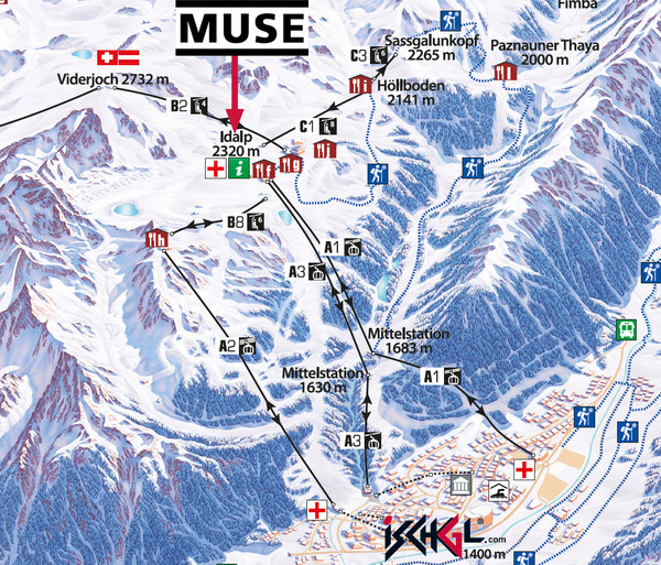 Mapa lyžiarského areálu Ischgl